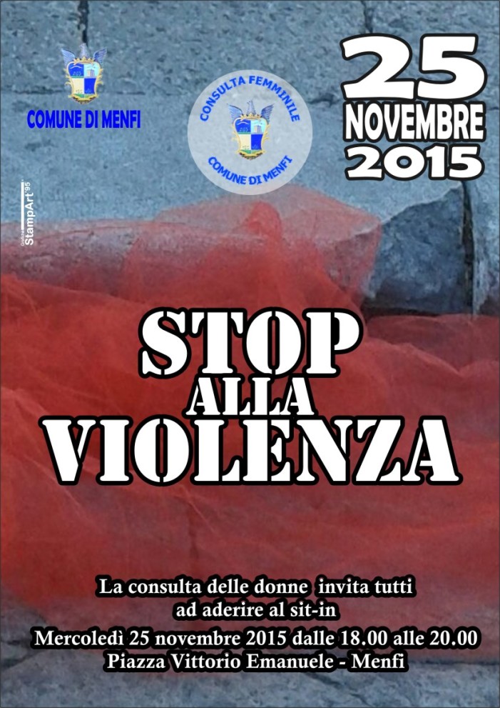 “STOP alla violenza”: sit-in a Menfi contro la violenza sulle donne ed il terrorismo