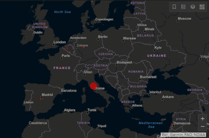 Coronavirus, la mappa in tempo reale dell’epidemia